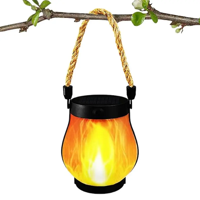 A60zsolar Flame Lantern Hanging Outdoor Waterproof-Dual Charging Modes 3-Pack For Garden Or Yard Decormay