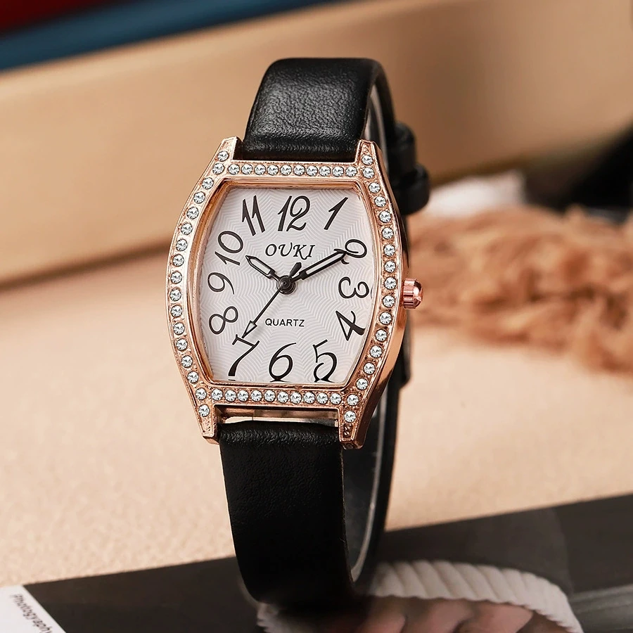New Fashion Luxury Tonneau Watches For Woman Students Leather Quartz Watch For Girls Gifts Reloj Mujer Ladies Wrist Watches Hour