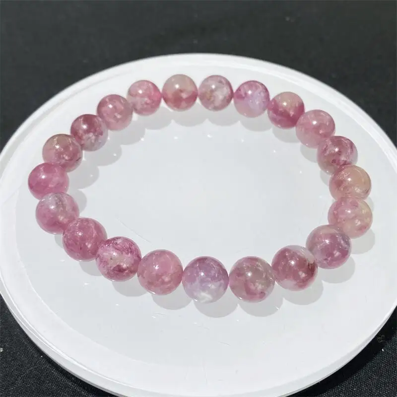 

Натуральный турмалин с цветком сливы, браслет из бисера, женская мода, Рейки, целебная энергия, драгоценный камень, ювелирные изделия, праздничный подарок, 1 шт., 8/9/10/11 мм