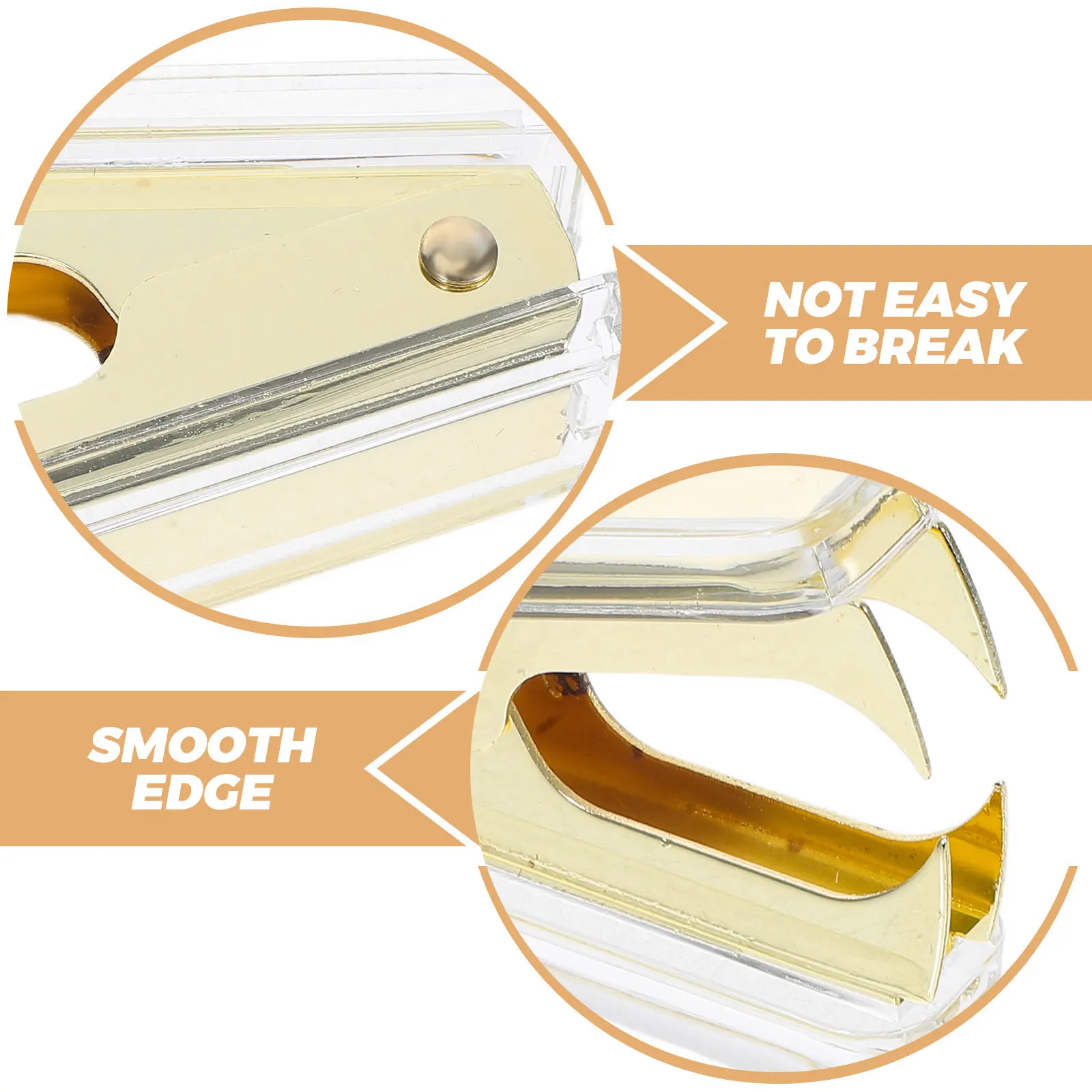 3Pcs Staple Remover Clear Acrylic Gold Accent Comfortable Grip Office Desk Essential Staple Puller Tool Clear Staplers for Desk