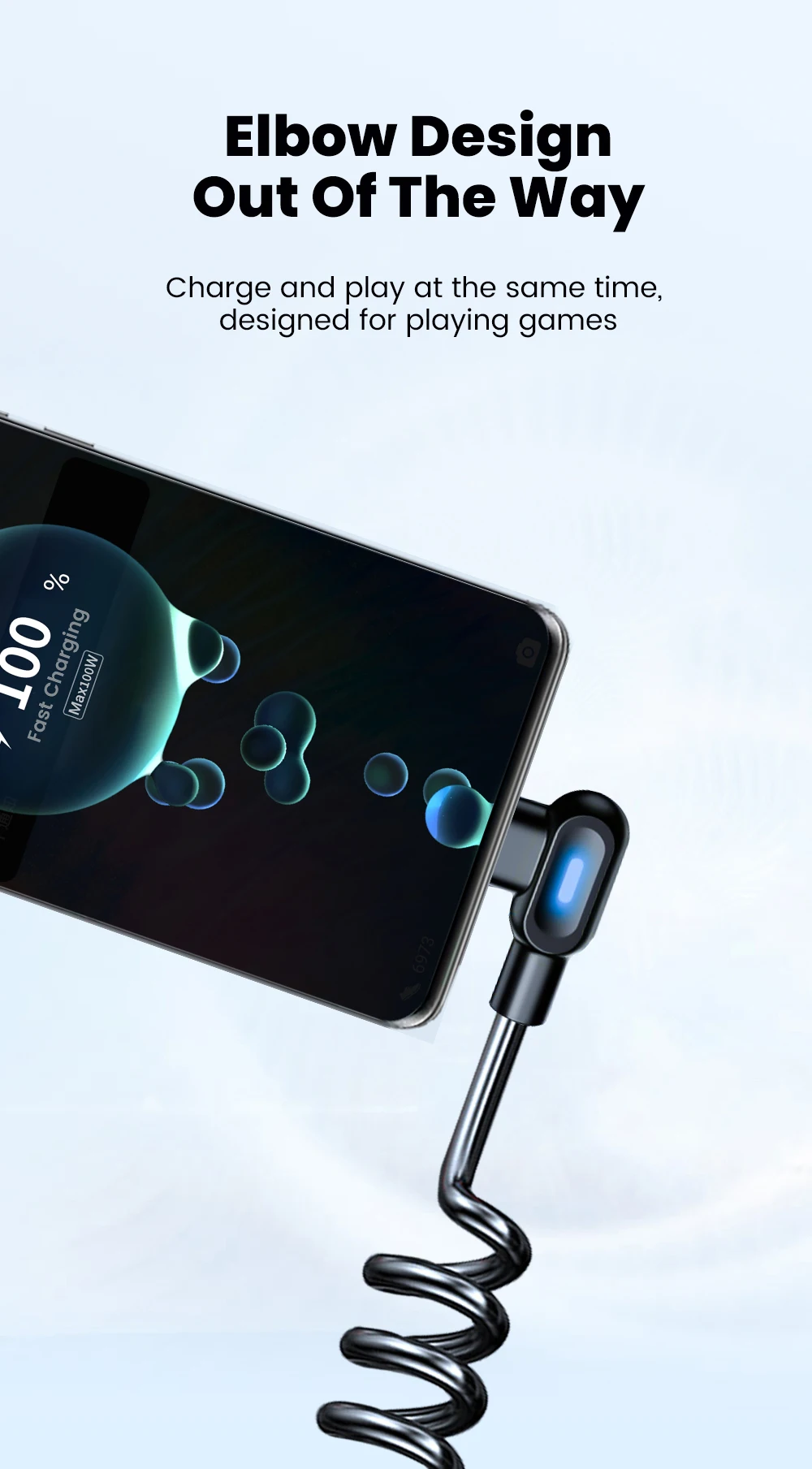 6A Short Spring Data Cable Dual Elbow USB C To Type C Fast Charging Cable For iPhone 15 16 Pro Samsung Xiaomi Phone Charger Wire