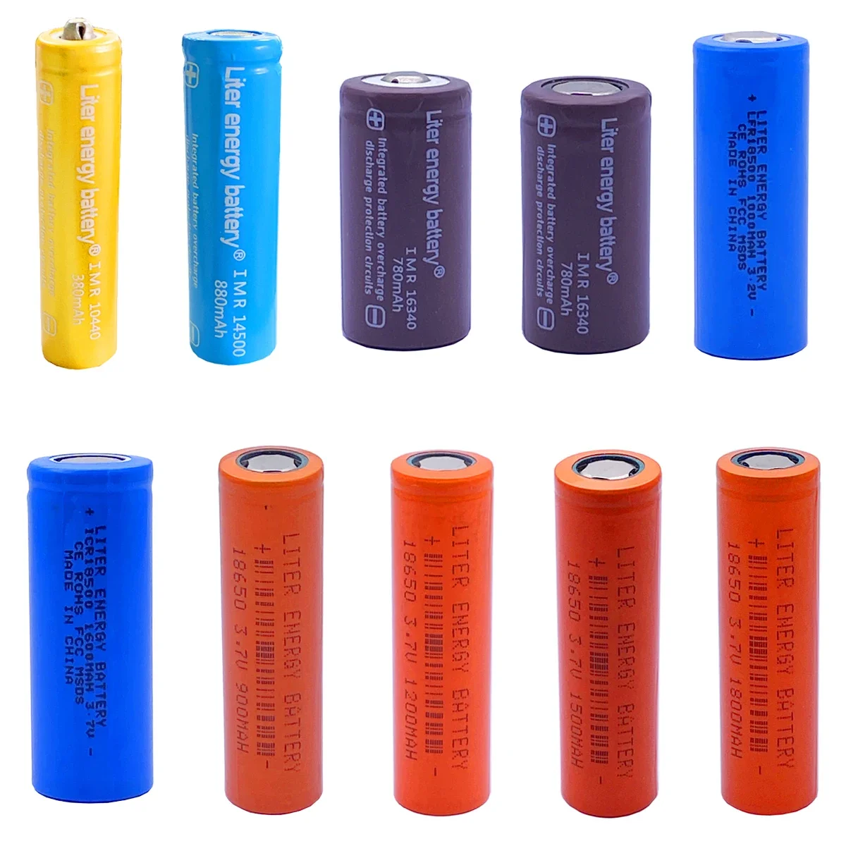 cylindrical battery 3.7V 10440 16340 18500 18650 26650 Rechargeable Li-ion Battery For Electric Pointer Doorbell Flashlight