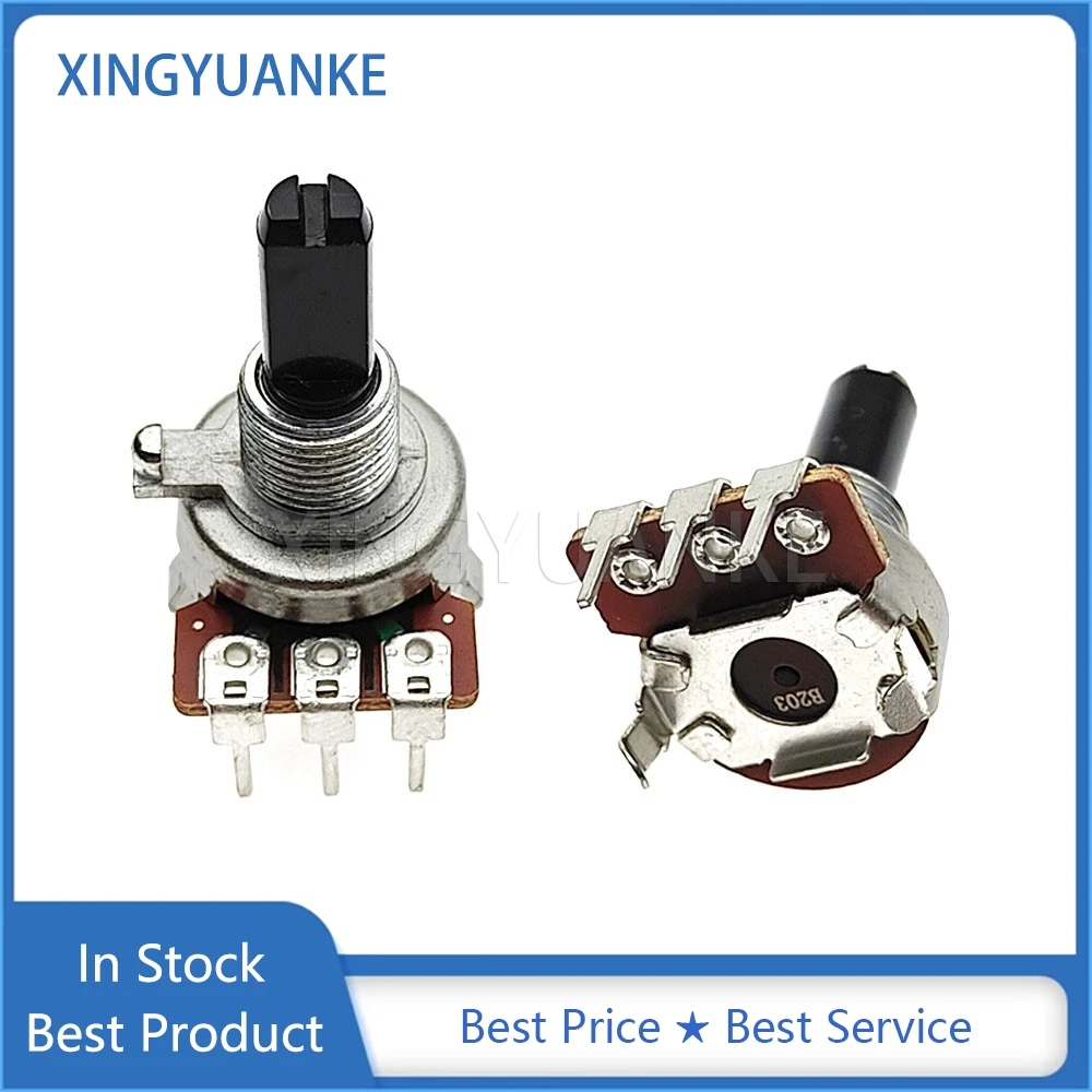 3PCS 161 Type Vertical Single B10K B103 Shaft Length 20MM 3Pin Power Amplifier Audio Volume Adjustable Potentiometer