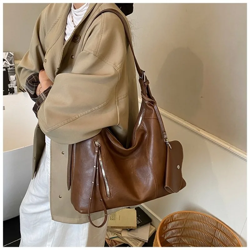 

Women's Casual Style Soft Leather Crescent Shoulder Bag, Ideal for Daily Use, School Commute, Weekend Outings & Shopping
