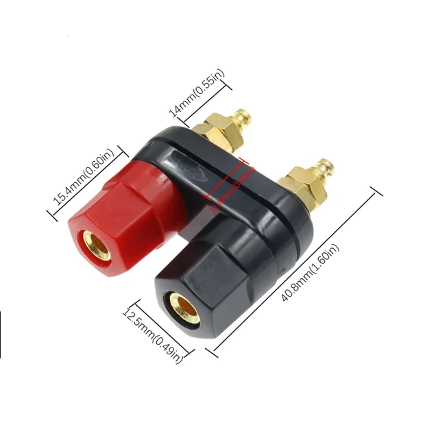 Siamese double position audio amplifier terminal red black double hex double plum head 4MM banana socket terminal block