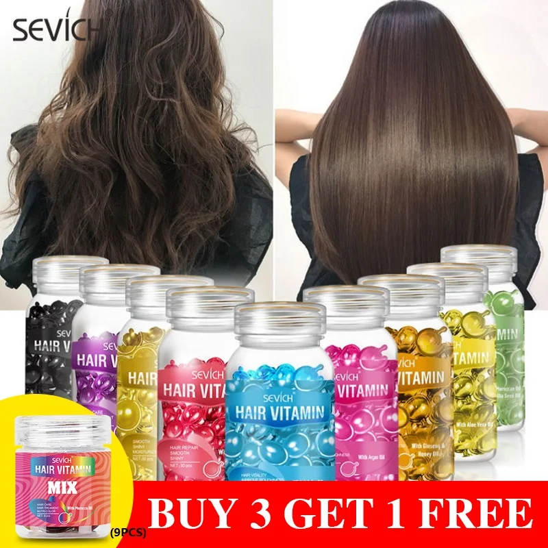 

Sevich Smooth Silky Hair Vitamin Capsule Anti Hair Loss Repair Curl Damaged Essential Oil Silky Hair Morocc Essential Oil