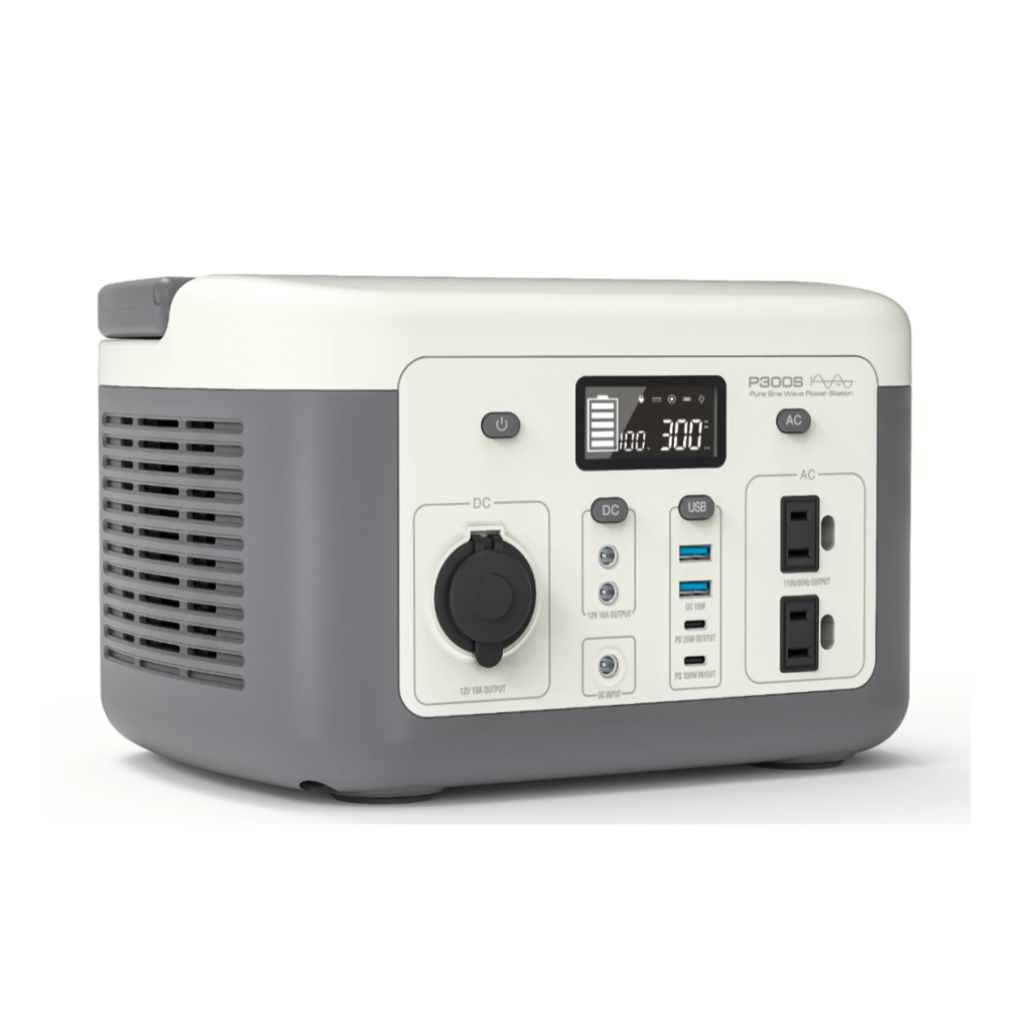 

300W Portable Power Station LiFePO4 Battery MPPT Solar Rechargeable Power Bank Flashlight Pure Sine Wave for Car Outdoor Use