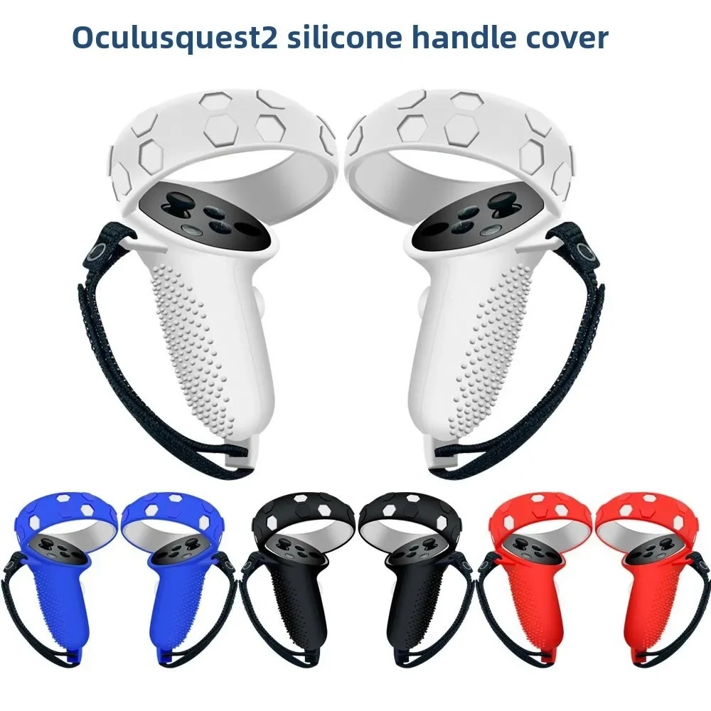 

New for Oculus Quest 2 Silicone Handle Full Protective Cover VR Accessories Anti Drop with Silicone Button Cap