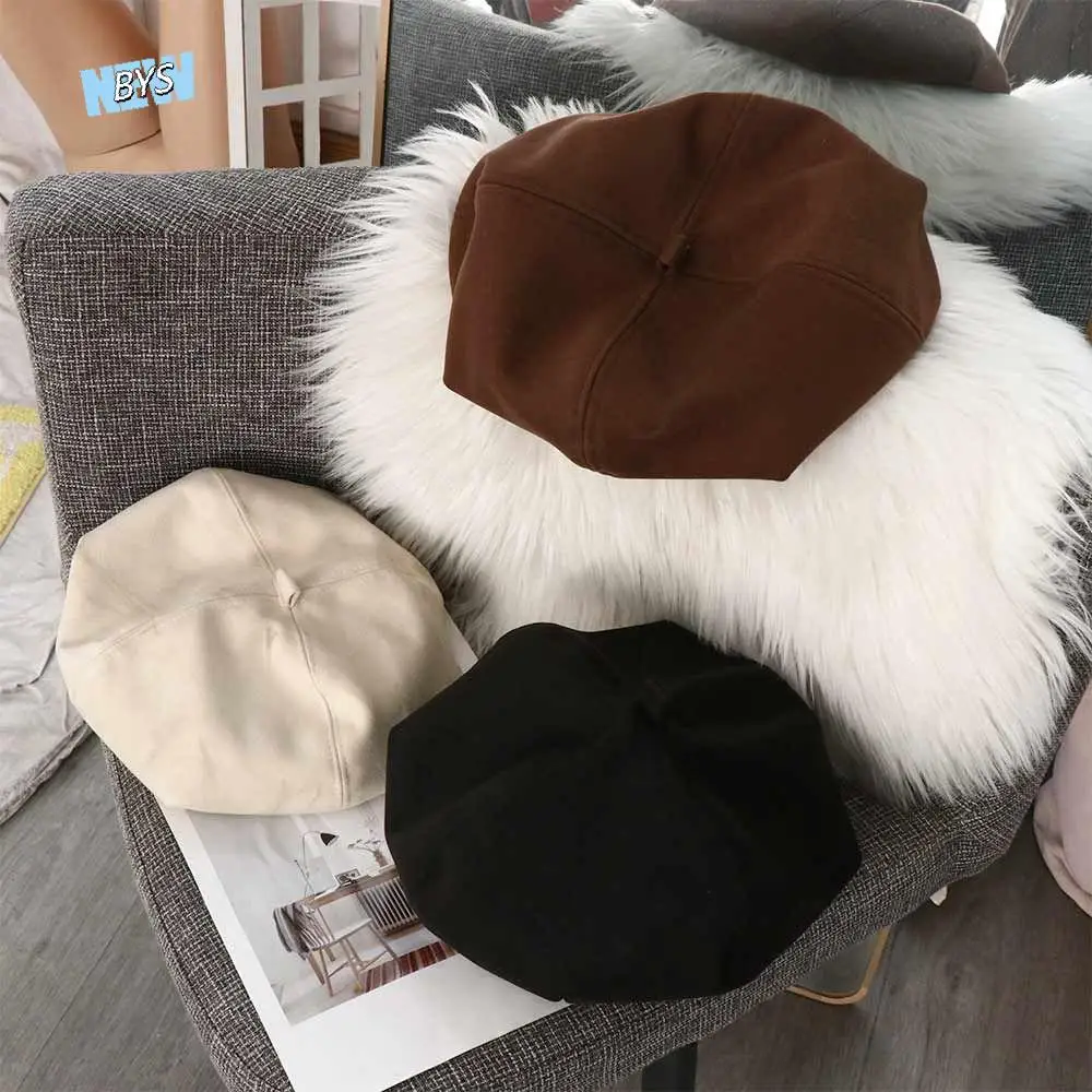 

Casual Harajuku Woolen Beret Hat Newsboy Cap Y2K Painter Hat Painter Hat Artist Hat Octagonal Cap Streetwear