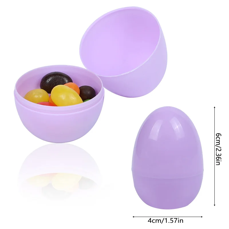 12/24 عبوة من بيض عيد الفصح البلاستيكي القابل للتعبئة - بيض فارغ بلون معكرون لهدايا الحلوى، ودعائم ألعاب صيد البيض وديكور حفلات المنزل بنفسك #6