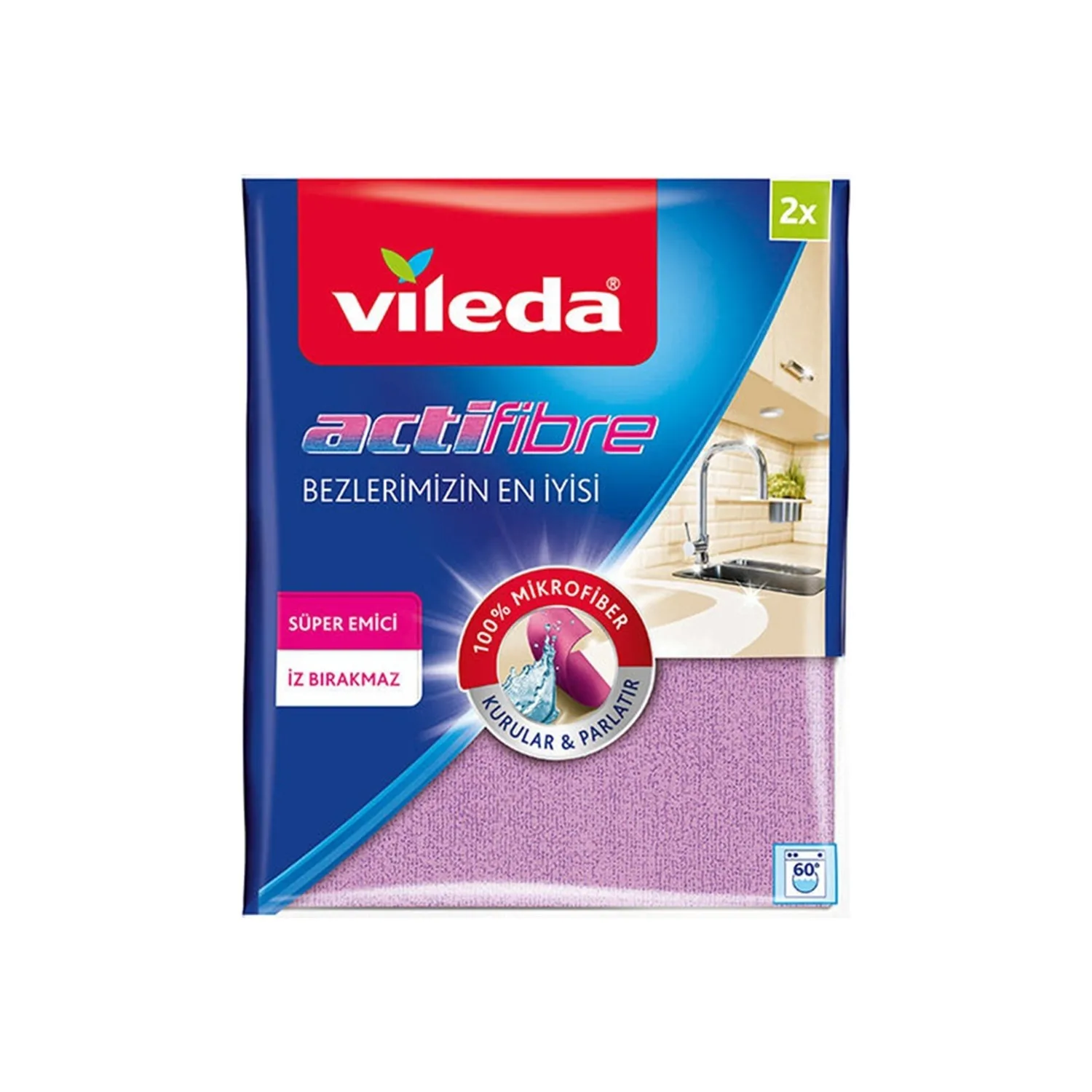 

Vileda Binary Package Actifibre Microfiber Cloth High Absorbent Soft Texture Will Not Leave Trace Kitchen Bathroom Cleaning