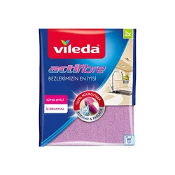 Vileda Binary Package Actifibre Microfiber Cloth High Absorbent Soft Texture Will Not Leave Trace Kitchen Bathroom Cleaning