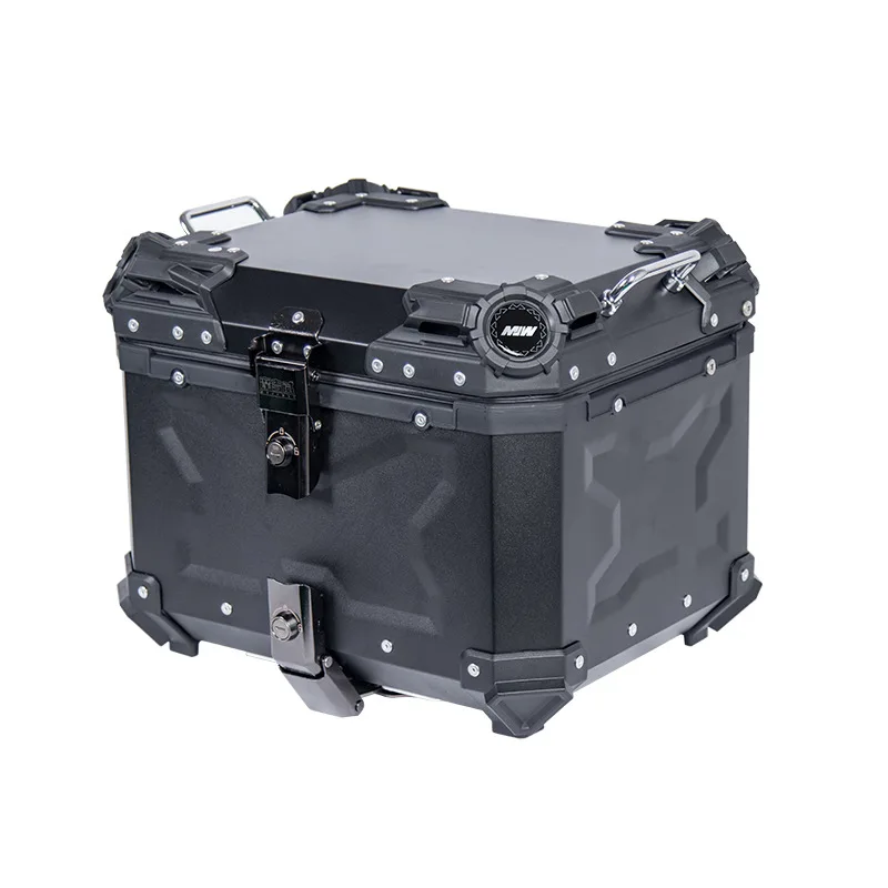 

45L Universal Motorcycle Rear Luggage Trunk Storage Top Case Tool Box Waterproof Helmet Toolbox Tail Travel Topbox Aluminum