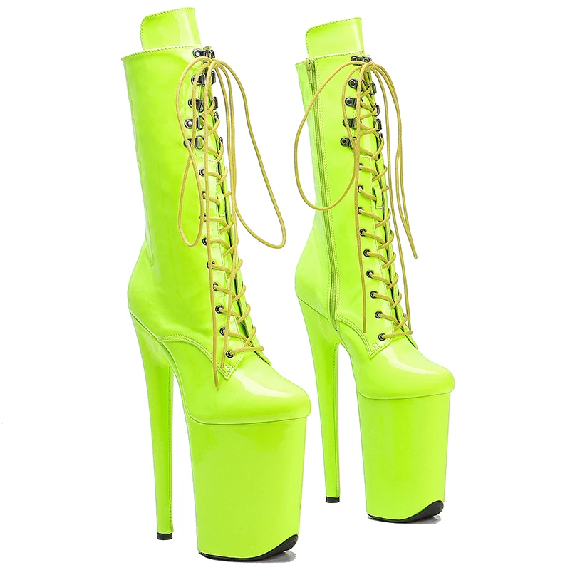 Leecabe Patent upper Sexy boots 23CM/9inches High Heels Platform Pole Dance shoes