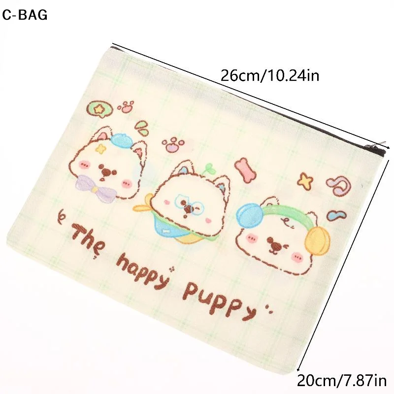 لطيف كلب صغير حقيبة مستحضرات التجميل سعيد جرو قماش مخزن للمكياج حقيبة سعة كبيرة كيس التخزين حقيبة أدوات الزينة السفر