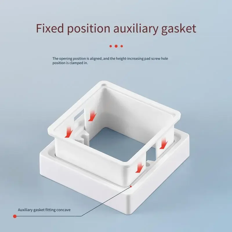 Type 86 Concealed Switch Socket Panel PVC Circle Junction Box with Heightening Gasket Bottomless Assembled for Home Improvement