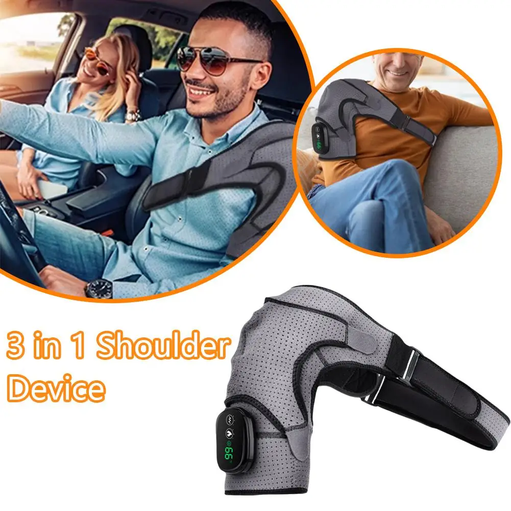 

Electrically heated shoulder pads USB sports warming device vibration 5000 pads massage heat mA E1X0