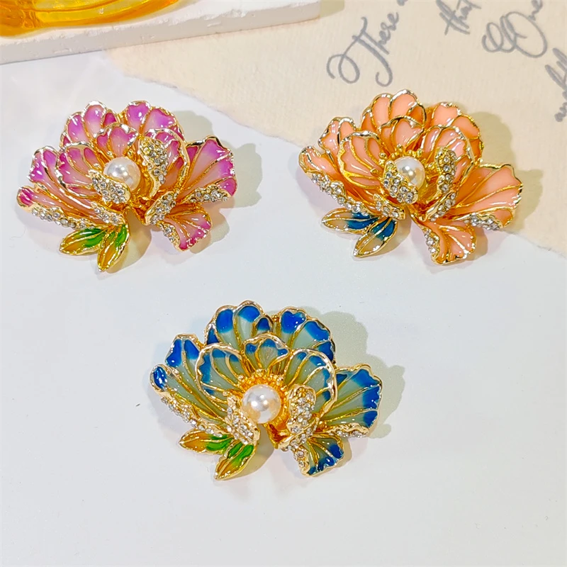 Жемчужная брошь с цветком пиона, высококачественная женская изысканная роскошная ретро-грудь, цветок, темперамент, брошь Cheongsam в китайском стиле