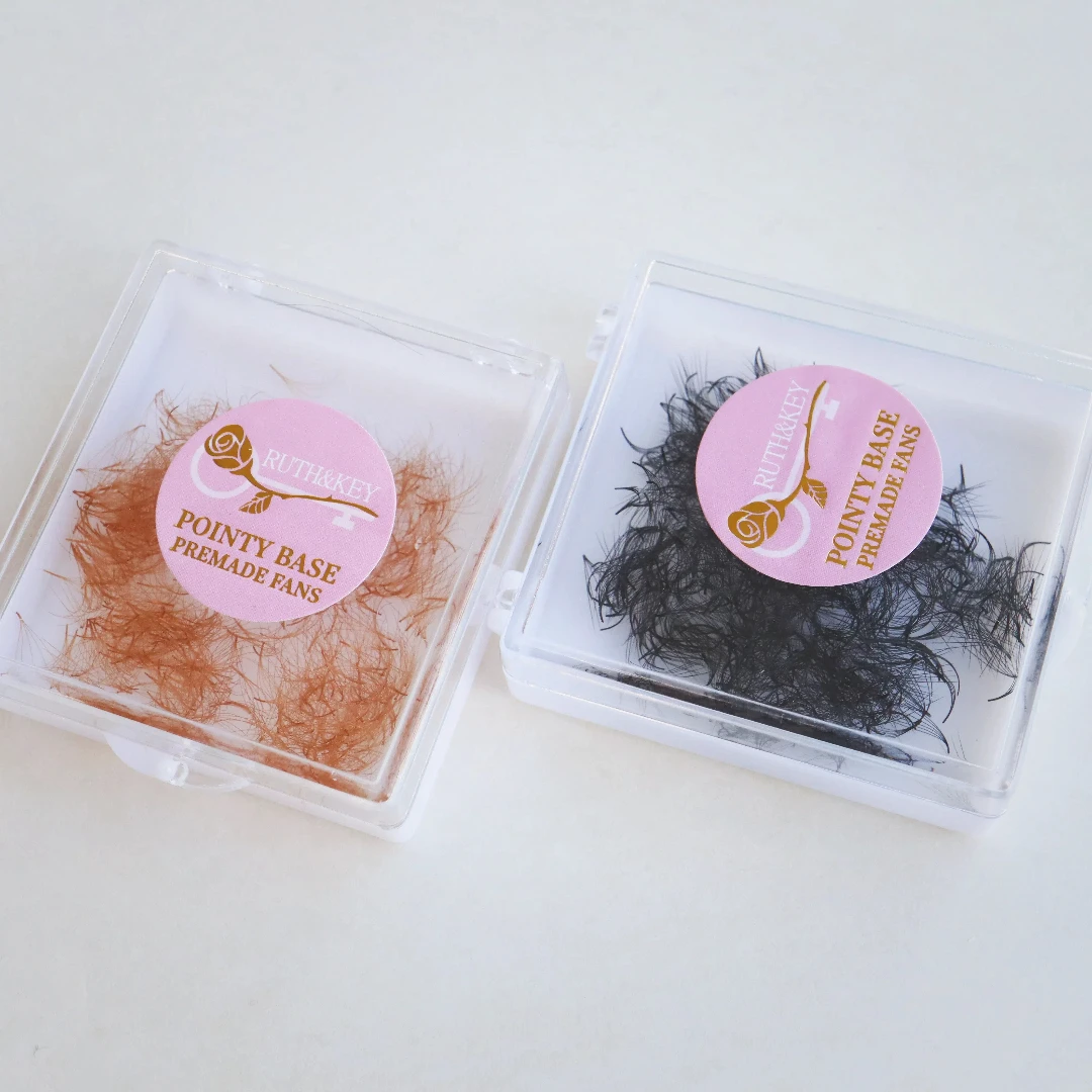 500 팬 다크 브라운 컬러 속눈썹 확장 미리 제작 된 5D 얇은 뿌리 느슨한 브라운 Promade 속눈썹 확장 코스프레 여성 메이크업