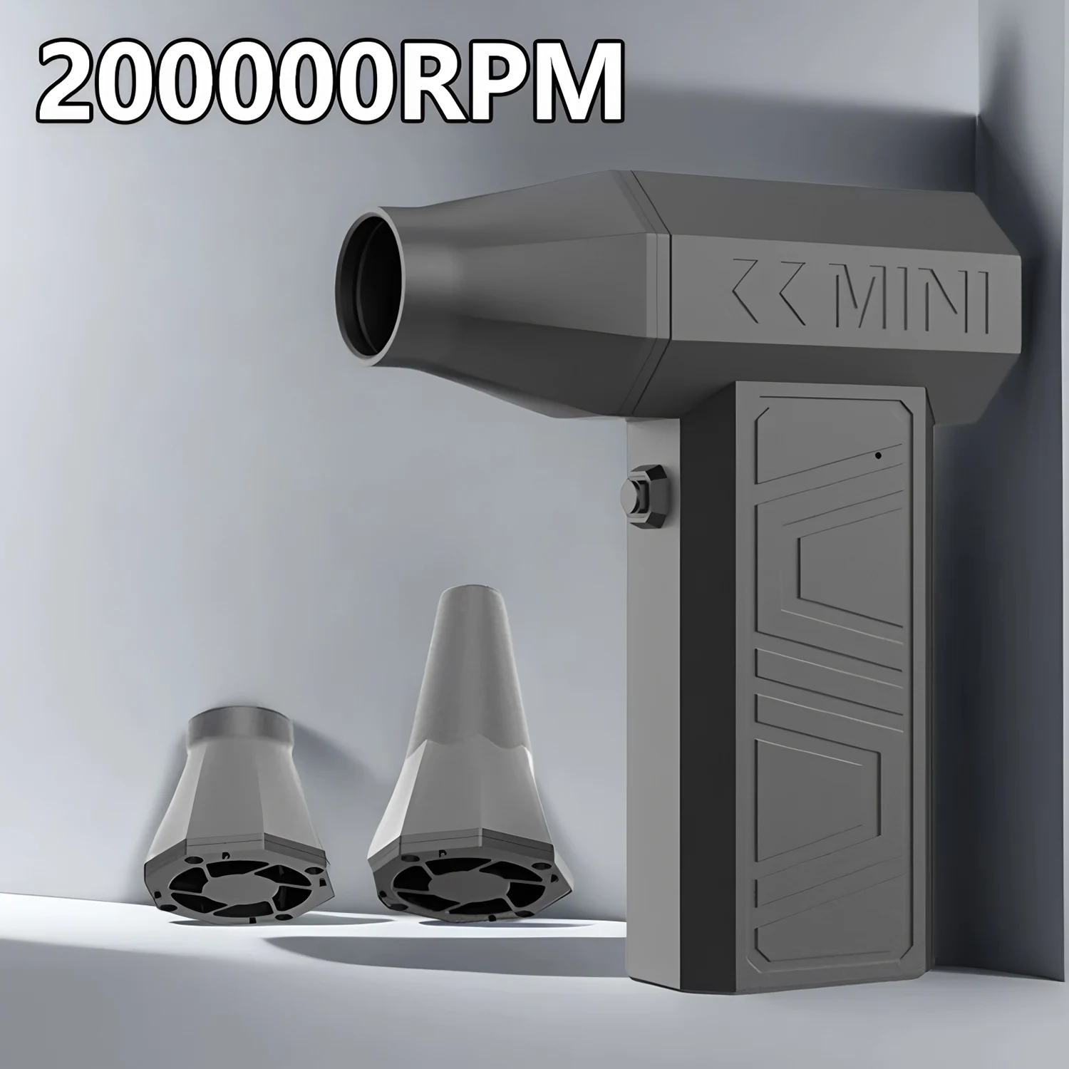 

Mini Rechargeable Air Blower With Nozzle 200000RPM Turbo Fan Blower Brushless Turbo Jet Fan Air Compressor For Dust Cleaning