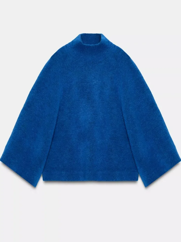 

Sweet Lazy Sle Knitted Sweater Wide Sve Stand Collar New Winter Women's Faion Casual Comfortable Long Sve Knitwear