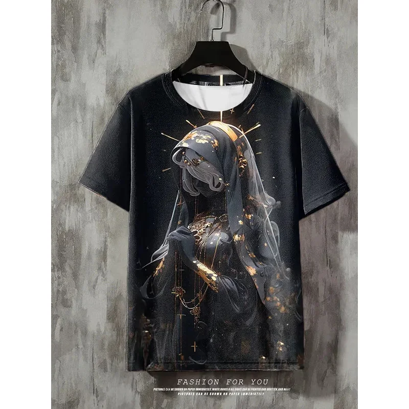 

New 3d Anime Character Print T-Shirt For Men Summer Casual Men's T-Shirt Street Trend Tops Loose Oversized Short Sleeve T Shirts