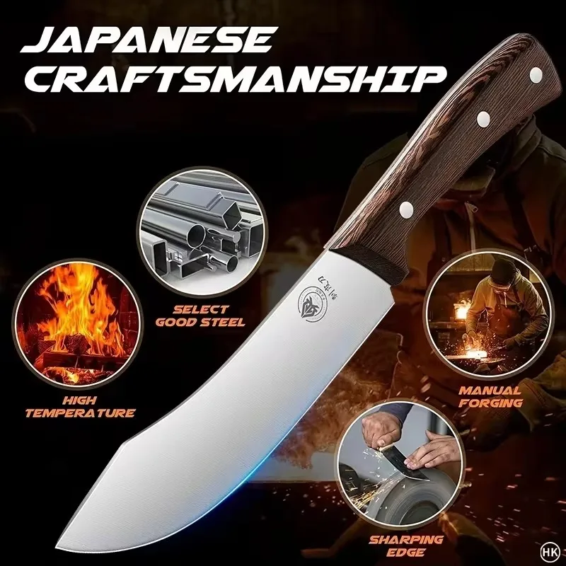 1pc Pig Killing Knife Stainless Steel Meat Cutting Knife, Sharp Slaughter Knife, Boning Knife