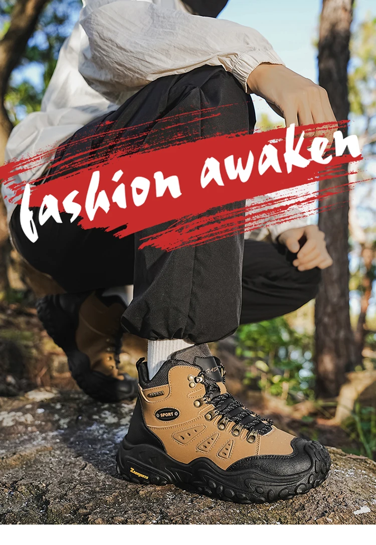 Modische, bequeme und vielseitige Herren-High-Top-Wanderstiefel in großen Größen, ideal für Outdoor-Aktivitäten, Bergsteigen und Reisen, als Geburtstagsgeschenk oder Weihnachtsgeschenk geeignet. – Detail 1