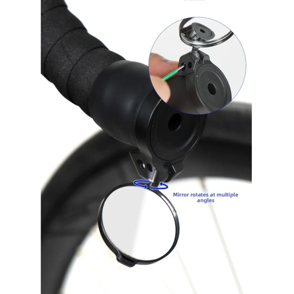 

Hot Sales Bike Rearview Black Mirrors 360° Adjustable Handlebar Lightweight End Mount Clear Mirror Bicycle Replacement Supplies