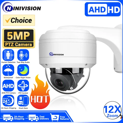 セキュリティドームカメラ,自動フォーカスコントロール,irナイトビジョン,アナログ,cctv,ahd,ptz,5mp,12x光学ズーム,bnc hdカメラ