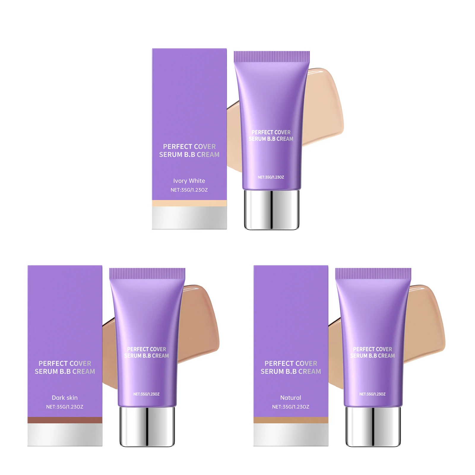 Moisturizing Serum BB Cream Concealer Lightweight Natural Base Makeup Oil Control Even Skin Tone Brightening Foundation Cosmetic