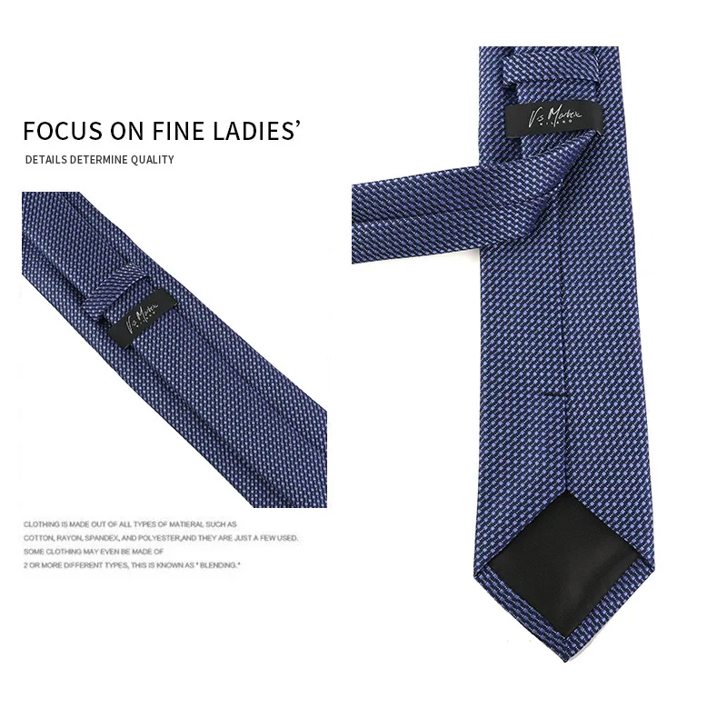 Corbata de mezclilla azul con flor pequeña para hombre, corbata Jacquard de 2023 cm, informal, a la moda, para fiesta de negocios, novedad de 7,5