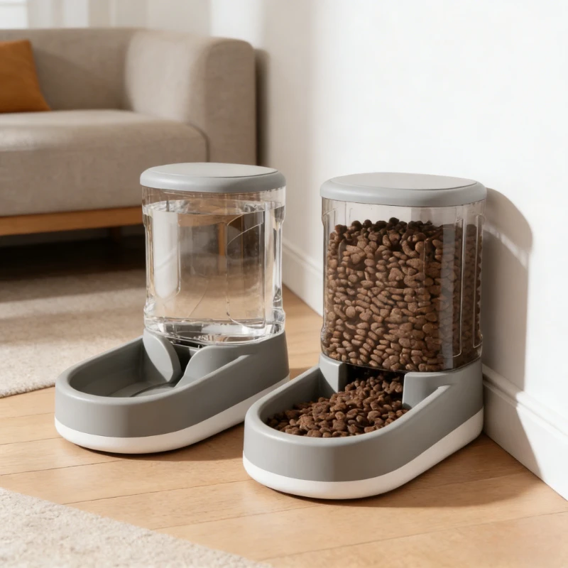 Portable Automatic Pet Feeder & Water Dispenser, Safe Plastic, Large Capacity for Cat/Dog Food, Best - Selling Pet Supply
