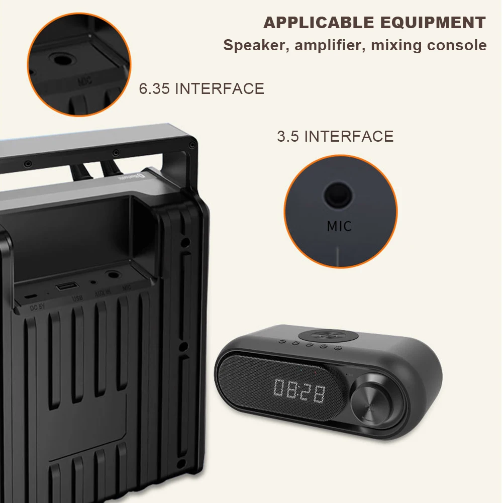Microfono per strumenti wireless UHF Ricevitore e trasmettitore wireless Microfono per strumenti musicali per flauto clarinetto