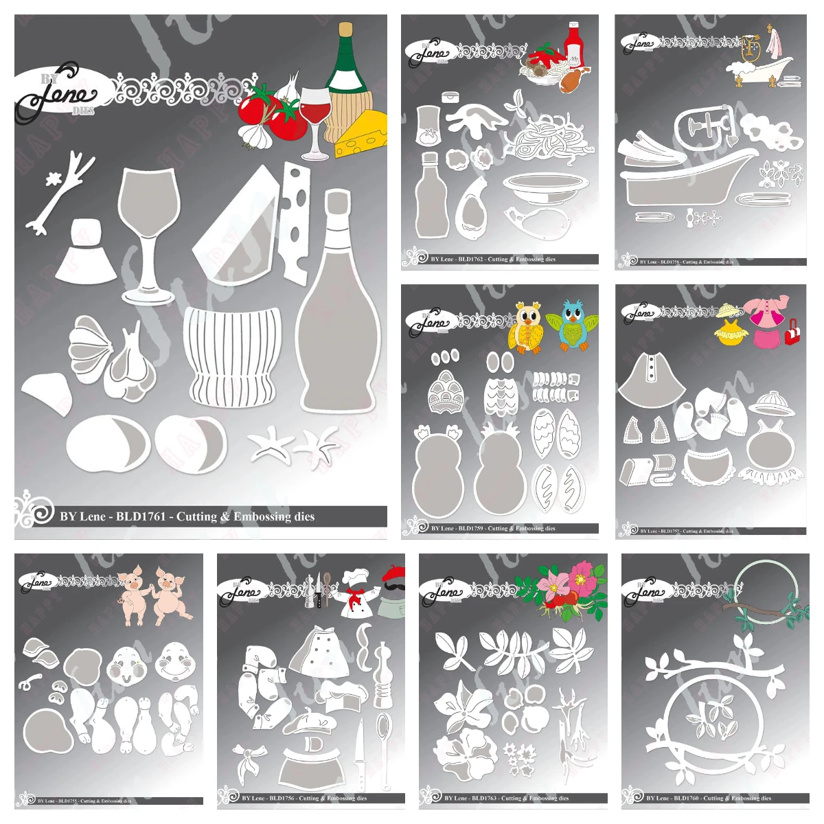 

Metal Cutting Dies Scrapbooking DIY Album Make Paper Card Embossing Craft Supplies Diary Decor 2025 New Happy Pigs Cut Die