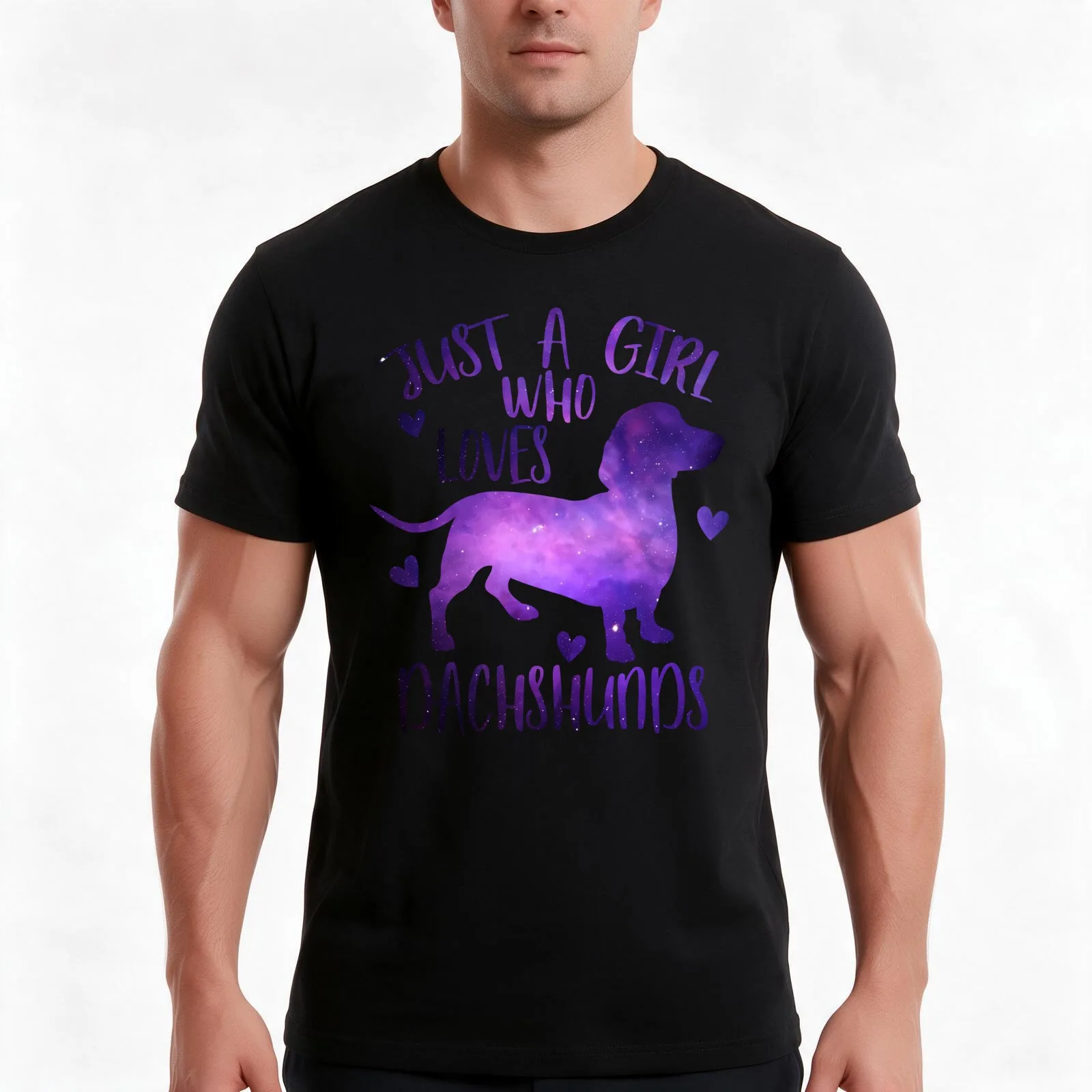 Just a girl who loves Dachshunds T-Shirt, Summer Casual Cotton Tee, Oversized Streetwear Tops, Vintage Graphic Print