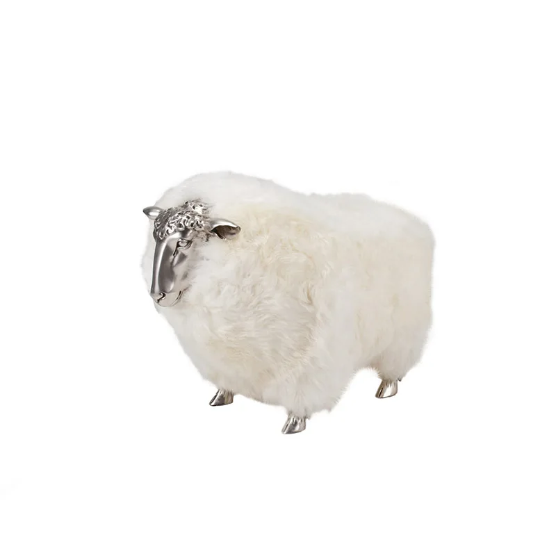 

Creative fiberglass lamb sitting stool living room home designer simulation sheep floor ornament model room