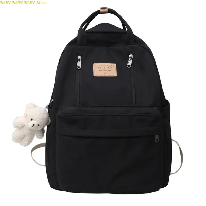 Q81A 패션 학교 책가방 나일론 백팩 노트북 여행 데이 팩 십대 소녀 대학 대용량 학생 학교