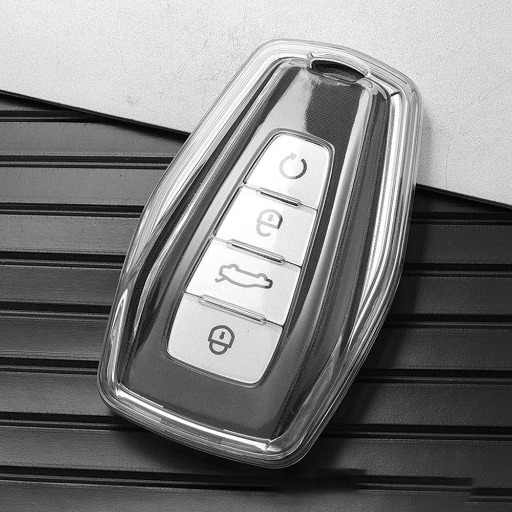 

TPU Transparent Car Key Case Cover For Geely Manjaro Tugella Coolray Emgrand Vision Icon Atlas Pro Key Holder Accessories