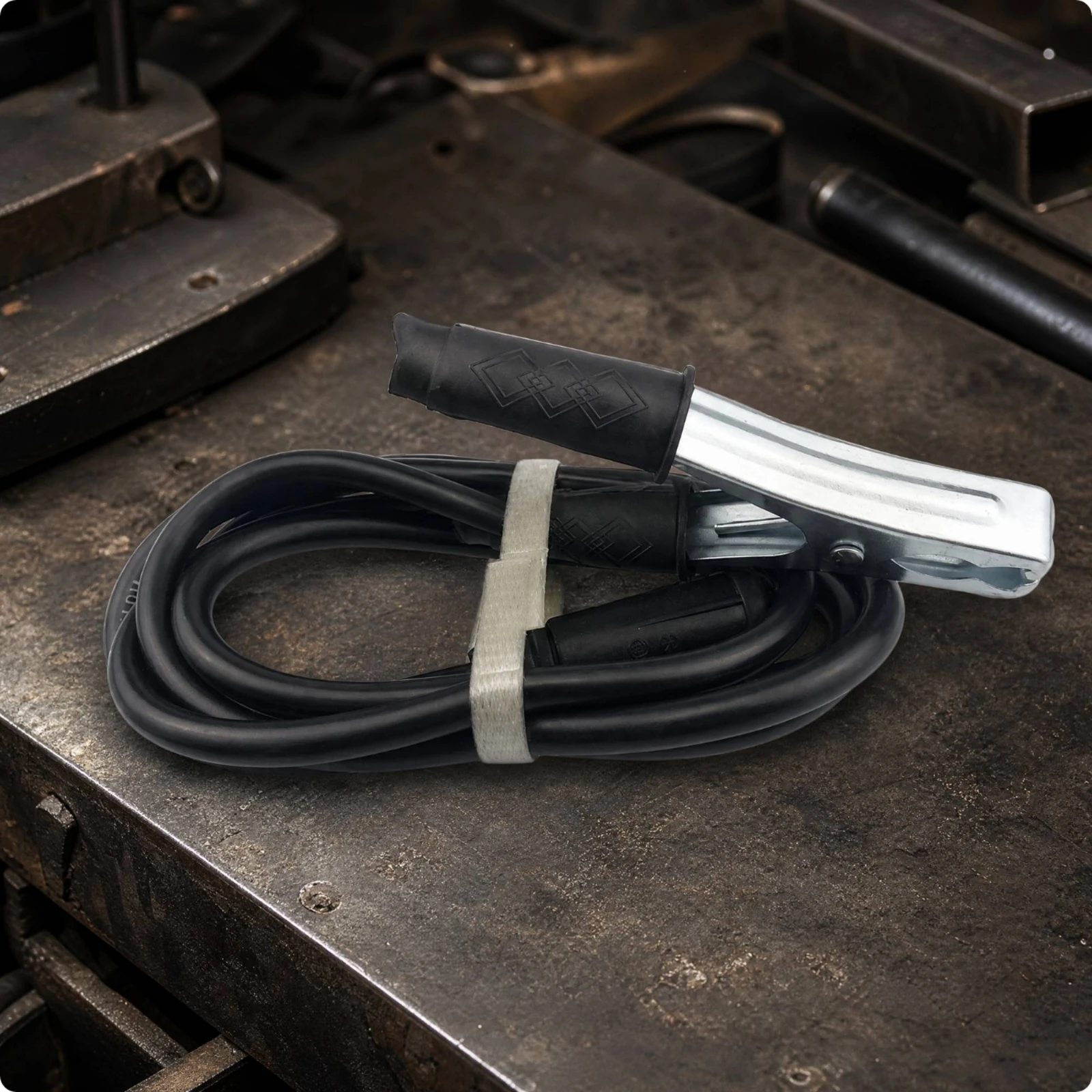 Fusing Cable Black 2 M Aluminum Fusing Ground Cable with Ground Clamp Heavy Duty Industrial for Welders, Workshop Repairs