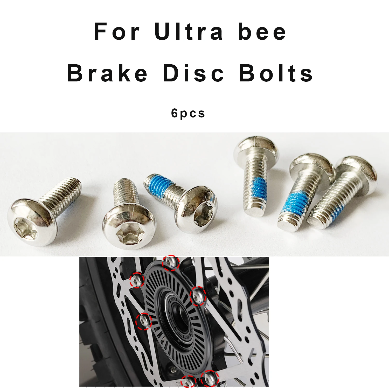 Ultra Bee Genuine OEM Brake Disc and Sprocket Bolts – Anti-Loosening, Anti-Vibration Fastening Bolts for UB