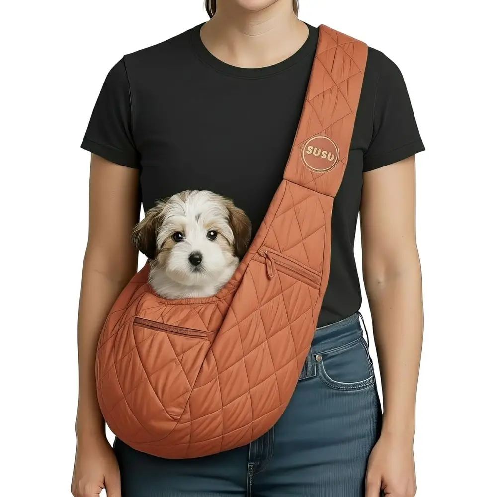 Copper Brown Small Dog Carrier Sling Bag