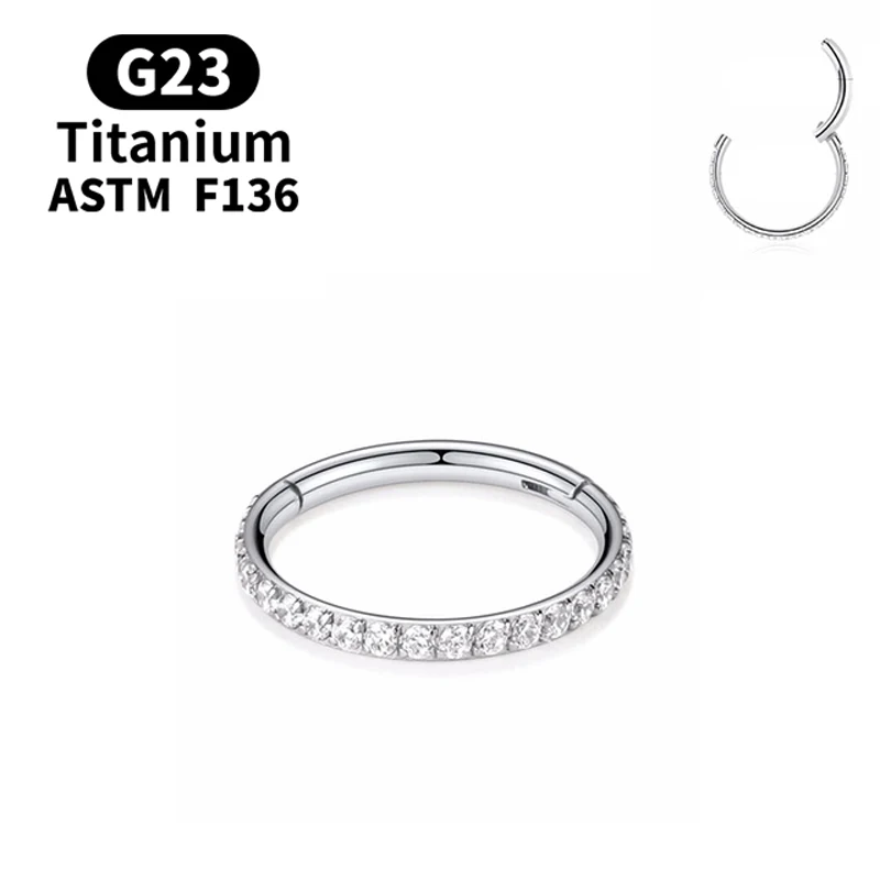 18G/16G Dames Ronde Oorbellen G23 F136 Titanium Neusring Scharnier Clicker Open Membraan Neusring mode Dame Piercing Sieraden