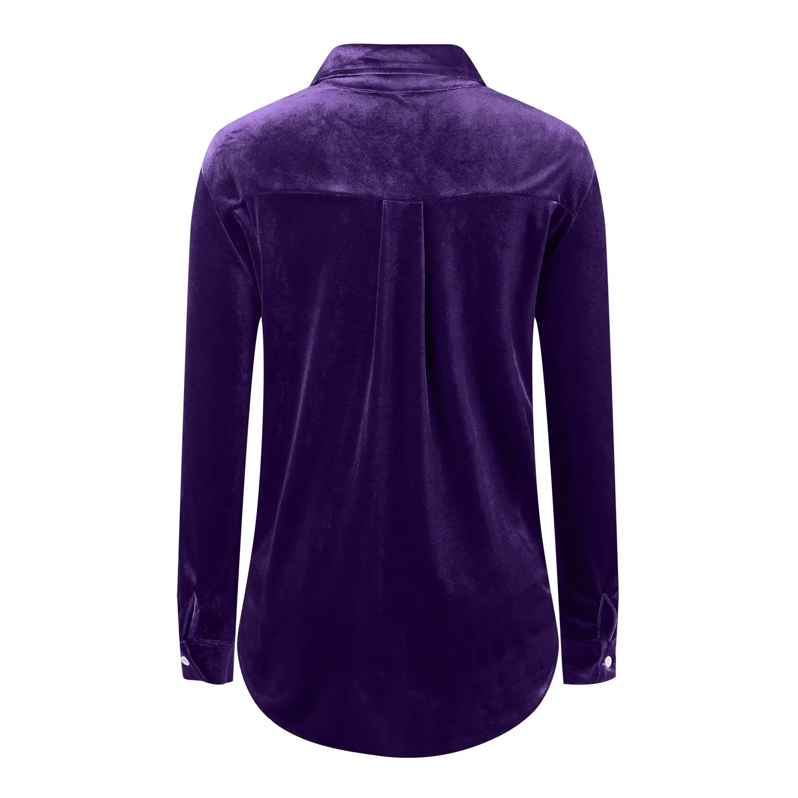 2023 Herfst Fluwelen Shirt Vrouwen Knoopsluiting Velours Shirt Kantoor Dames Zak Winter Lange Mouw Shirt Voor Vrouwen Kleding Tops