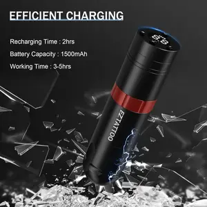 EZ-Cartucho Wireless Pen Tattoo-Maschine, drahtloser Rotary-Akku, tragbares Strompaket, 1500mah, digitales LED-Display, Tattoo-Waffe 6 Hauptverkaufswaffe mit Paint -Kugeln - №2