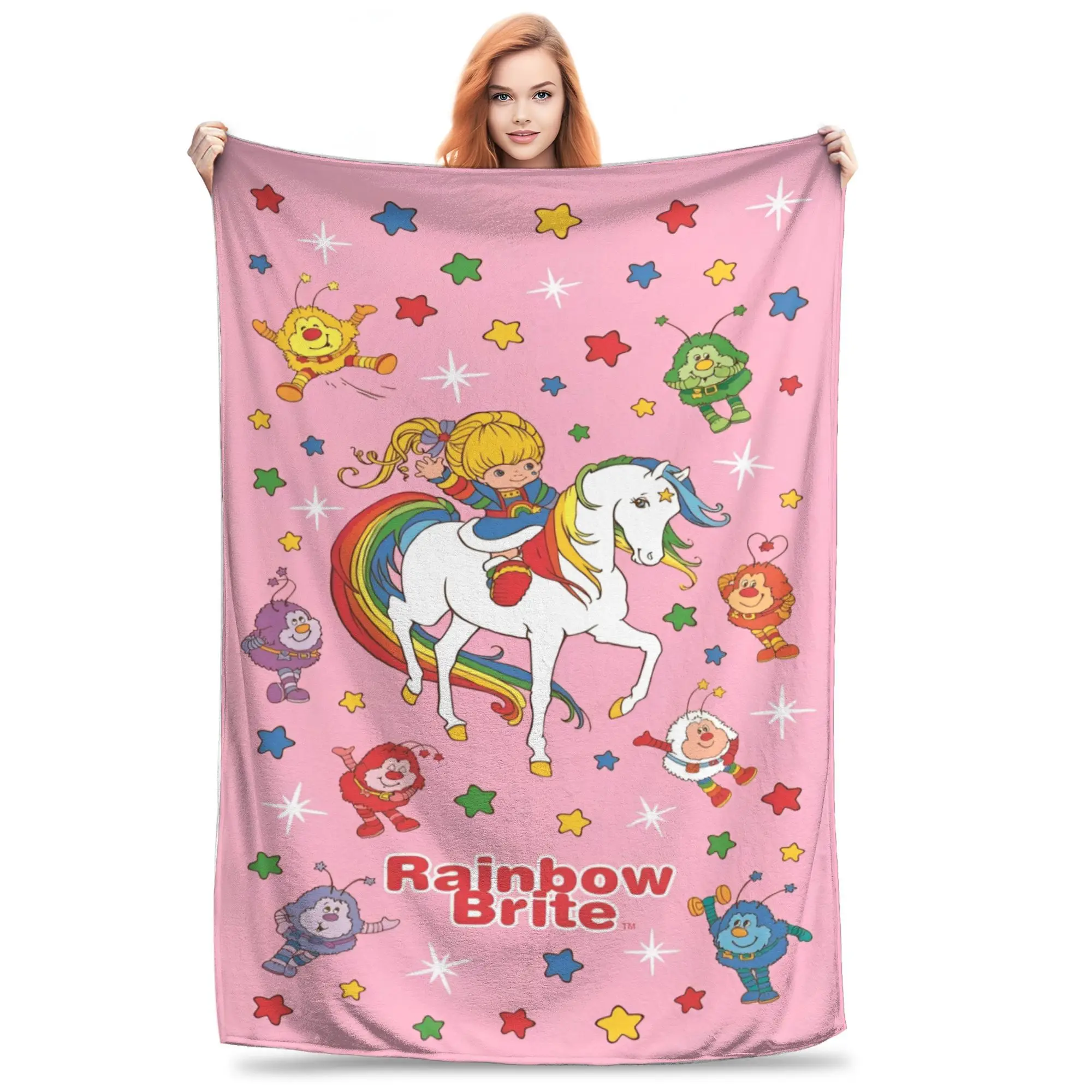 Cozy Rainbows Brite Blanket Stuff Sofa Decorative  Throw Blanket Lightweight Thin Velvet for Office