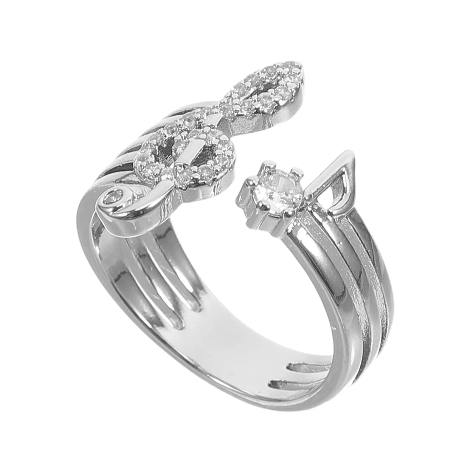 ملاحظة موسيقية قابل للتعديل افتتاح حلقة تصميم فريد أسلوب بسيط ارتداء اليومي النساء المجوهرات هدية البنصر البنصر المجوهرات