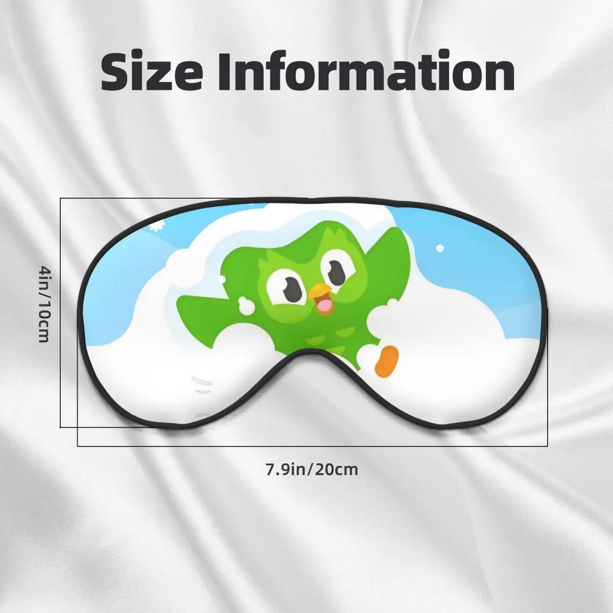 Grappig D-Duolingos Zacht Oogmasker Dubbelzijdig Mooi Groen De Uil Cartoon Anime Blinddoeken Creatieve Blokkeren Lichte Ooglapje