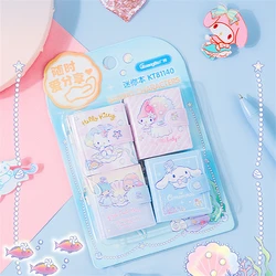 4Pcs Sanrio Hello Kitty Notebook Cinnamoroll Journal Small Size Kawaii Miini Portable Ledger School Supplies Stationery Gifts