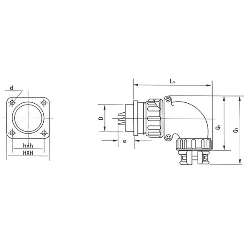 (For P20-5 core P20J9Q) Aviation plug and socket, circular connector, reverse installation, 20MM